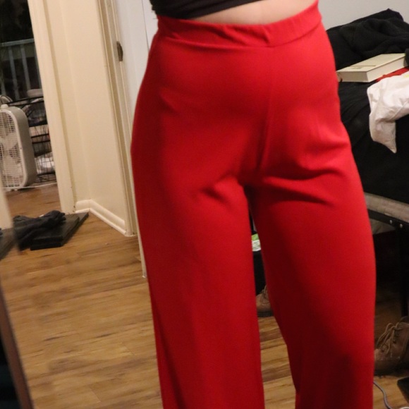 Nasty Gal Brand New Red Flowy Bell Bottoms - Picture 5 of 6
